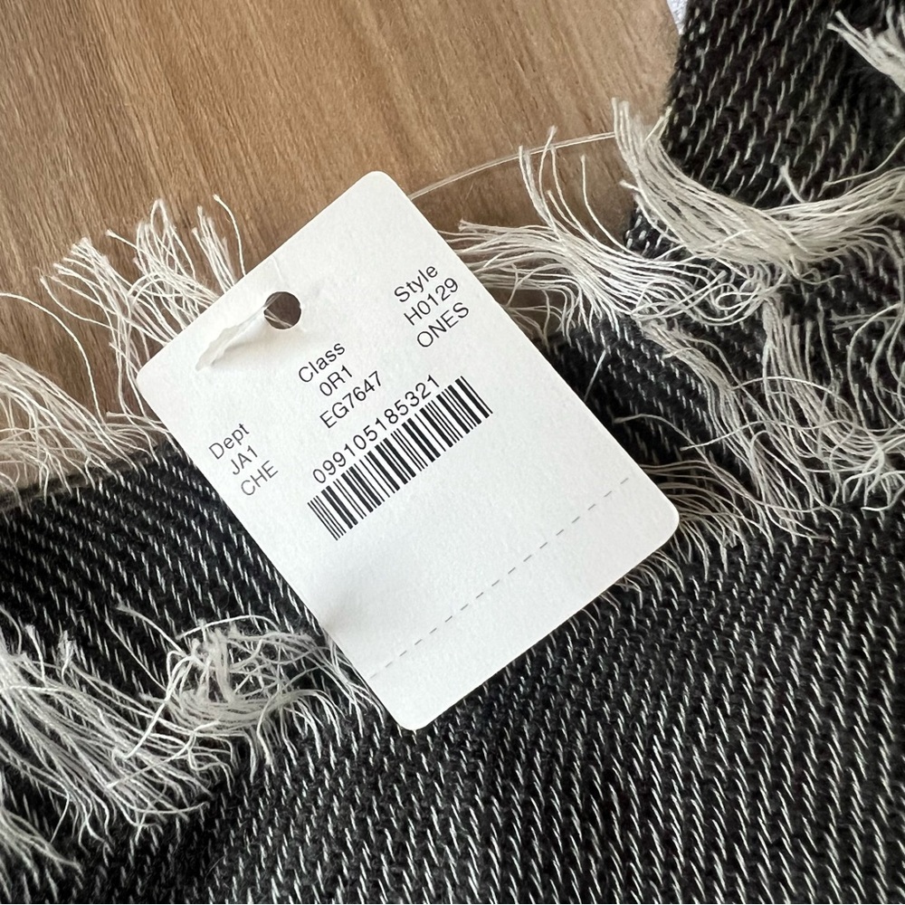 J Crew Stripe Cape Scarf Charcoal Heather One Size - Picture 5 of 6